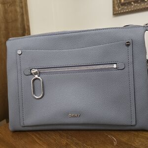 DKNY Nala Small Crossbody Dark Grey MSRP $168 Adjustable Strap MINT CONDITION